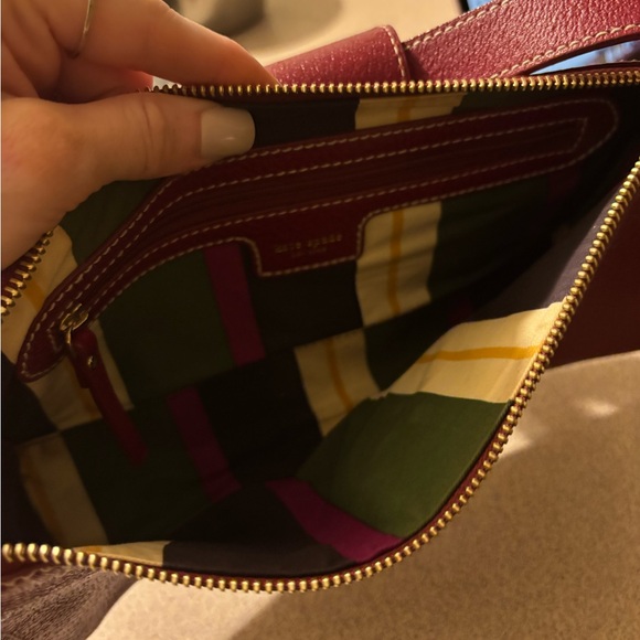 Kate Spade New York Red Leather Turn Lock Shoulder Bag - Picture 8 of 10